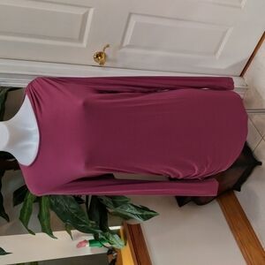 Mira Rae Rose Jersey Dress with Ruched Sides Size Small